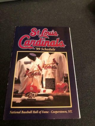 1999 St.  Louis Cardinals Baseball Pocket Schedule Famous Barr/starter Version