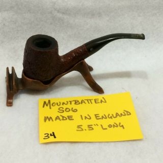Mountbatten S06 Vtg Estate Smoking Pipe Made In England Great Bent Shape