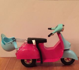 Our Generation Motorcycle & Helmet For 18in.  Doll - Hot Pink Light Blue