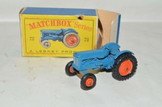 Vintage Die Cast Vehicle Matchbox Lesney England 72 Fordson Tractor