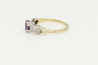 Antique 1930 DECO $5000 Certified 1ct Blue Purple Sapphire Diamond 14k Gold Ring 2