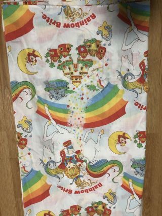 Vintage Rainbow Brite Full Size Sheet Flat Sheet 1983 80’s Sheets Cartoon