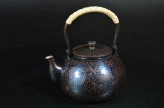 A1731: Japanese Xf Copper Bottle Teapot Dobin Finish Hammer Pattern
