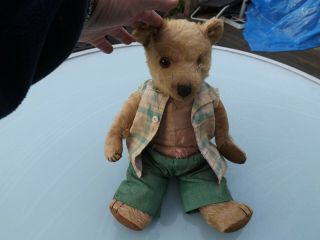 Antique Jointed Pink Teddy Bear - Steiff ? Chad Valley ? Chiltern ?