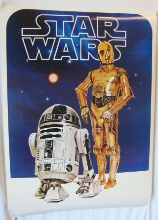 Star Wars Vintage Movie Poster C3po R2d2 1977 Factors Etc Inc 20x28