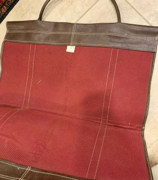 Vintage LL Bean Brown Leather Log Carrier Firewood Fireplace Cabin 2