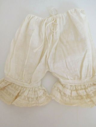 Antique Lace Trimmed Bloomers Undergarment For Large Size Antique Doll
