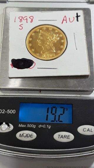Antique Coronet American Eagle 1898 - S Liberty $10 Ten Dollar Gold Coin USA 3