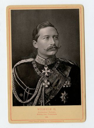 Vintage Cabinet Card Kaiser Wilhelm Ii,  German Emperor Military Uniform