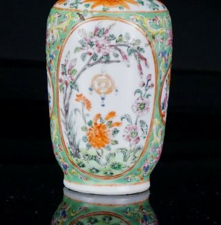 Lovely Chinese Antique Famille Rose Porcelain Rouleau Vase 19th C QING 2