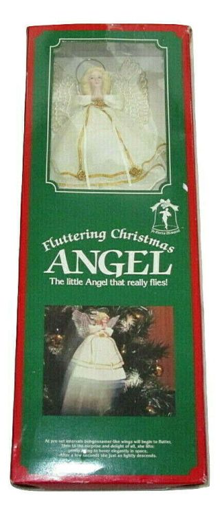 Vintage Fluttering Christmas Angel Animated Tree Topper Lighted 1991