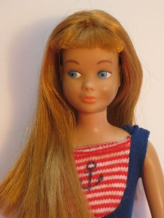 Vintage 1965 - 67 Mattel Skipper Doll W/bendable Legs,  Titian Hair,  Swimsuit,  Good
