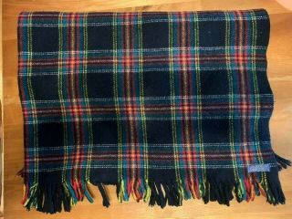 Vintage Pendleton Wool Green/red Plaid Throw Blanket 56 X 52 Thistle Dew 41