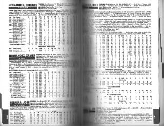 1995 Sporting News Baseball Register,  Bret Saberhagen (York Mets) cover NM 2