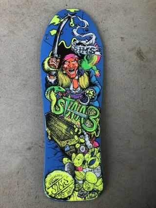 Sims Kevin Staab Pirate Skateboard Deck Blue Tribute Screened Vintage 2