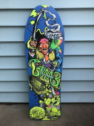 Sims Kevin Staab Pirate Skateboard Deck Blue Tribute Screened Vintage 3