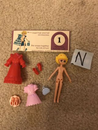 Vintage Ginger Snaps 1981 Bandai Snap Together Doll Clothes Accessories Japan 1