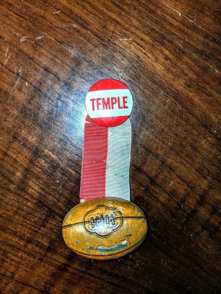 Vintage (pre 1940?) Temple University Owls Football Pin Coin Button Metal Token