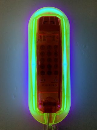 Vintage Neon Light Up Telephone Wall Or Table Mount Rhonda Cicena Phone