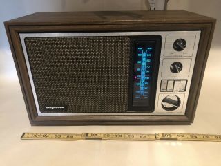 Vintage Magnavox Am/fm Radio Model Bg3100 - Wa01 Wood Tone Box Case