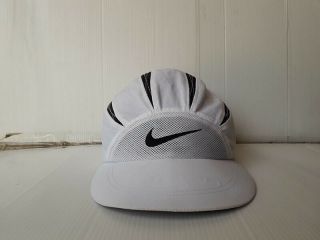 Vintage Nike White - ฺblack Tab Cap Hat Mesh Air Cool Adjustable