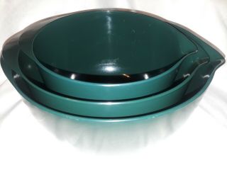 Rosti Denmark Mcm Vintage Mepal Melamine 3 Dark Green Mixing Bowls Set Nesting