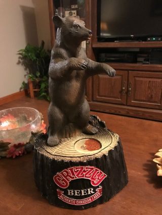 Vintage 1985 Standing Grizzly Bear Canadian Lager Beer Bar,  Display Advertising