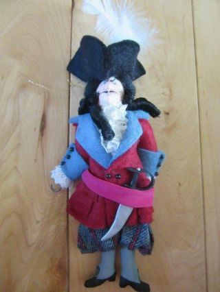Vtg 1988 Signed Gladys Boalt Captain Hook Pirate From Peter Pan Approx 8 " Doll