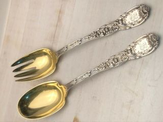 Chrysanthemum By Tiffany & Co.  Sterling Silver 2 Piece Salad Set 9.  75 "