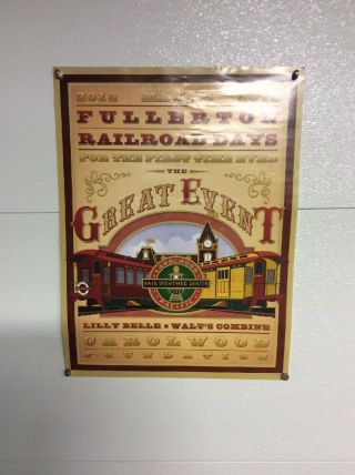2012 Fullerton Rail Days Carolwood Pacific Lilly Belle Poster Euc 7 - 1