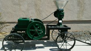 Antique Vintage 1930,  3 Hp Fairbanks Morse Z Gas Engine With Burr Mill And Cart