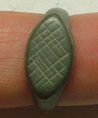 Rare Ancient Roman Ring Artifact Intact Evil Eye Diamond Size 7