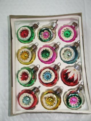 Vintage Christmas Indents Ornaments Balls From East Germany
