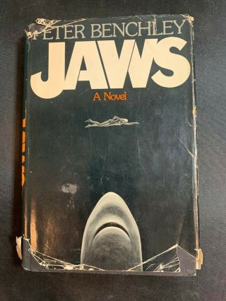 Jaws By Peter Benchley (1974) Hc Book With Dj Gutter Code P - 36