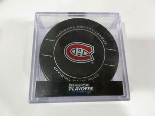 2010 Stanley Cup Playoffs Montreal Canadiens Official Game Puck - Bettman