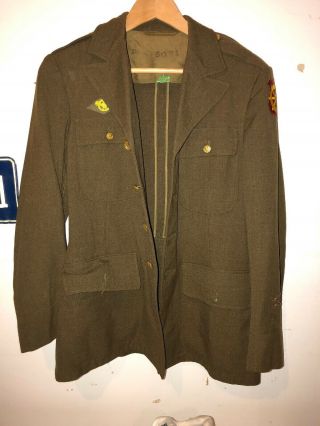 Euc Vtg Wwii Army Military Dress Coat Jacket Dress Green 37r Usa Dec 1941 Rare