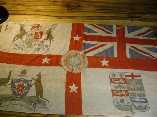 Antique Australia Canada South Africa Zealand Flag Pendant Common Wealth 840