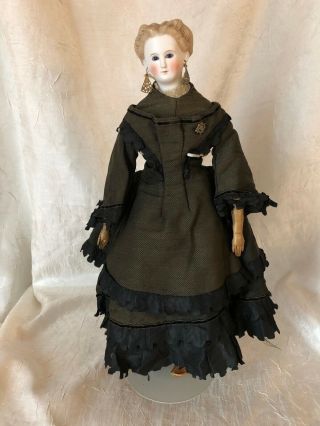 Final.  1869 Exquisite Antique German " Kling " Parian Doll All 16 "