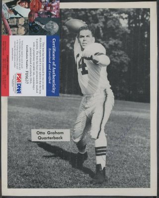 Otto Graham Browns Signed Vintage Team Issued 8x10 Photo Auto Psa/dna