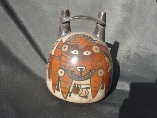 Pre Columbian Nazca Nasca Pottery Mythical Stirrup Vessel 600 BC Peru Antique 2
