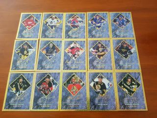 1994 - 95 Leaf Gold Stars Complete Set (15) /10000 Gretzky,  Roy,  Hull,  Bure,  Jagr