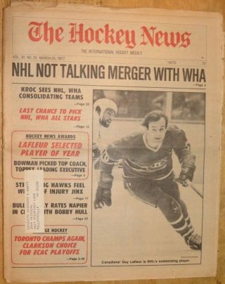 Guy Lafleur - Montreal Canadiens - The Hockey News - March 25,  1977