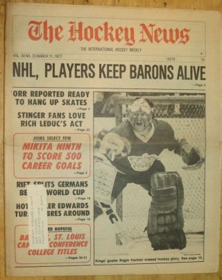 Rogie Vachon - Los Angeles Kings - The Hockey News - March 11,  1977