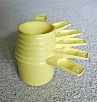 Vintage Tupperware Yellow Nesting Measuring Cups Complete Set Of 6