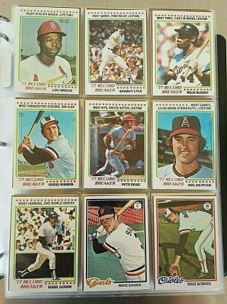 1978 Topps Baseball Set Complete 1 - 726 Nm/mint In Binder Murray,  Molitor,  Dawson