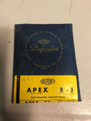 Vintage Dupont Defender White Glossy Photographic Paper Apex R - 3
