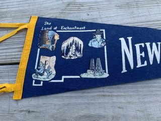 Vintage Mexico Travel Pennant 9 X 25 1960”s The Land Of Enchantment Nm
