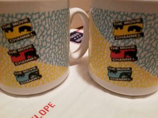 TWO 2 SET The Movie Channel Vintage Cable TV Coffee Mug Cup Rare Showtime HBO 2