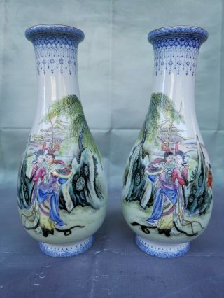 Philip’s 17miles Old Estate Chinese 2x567 Porcelain Vases It Marked Asian China