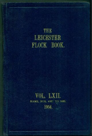 The Leicester Flock Book - Longwool Rams / Sheep 1954 Farming 